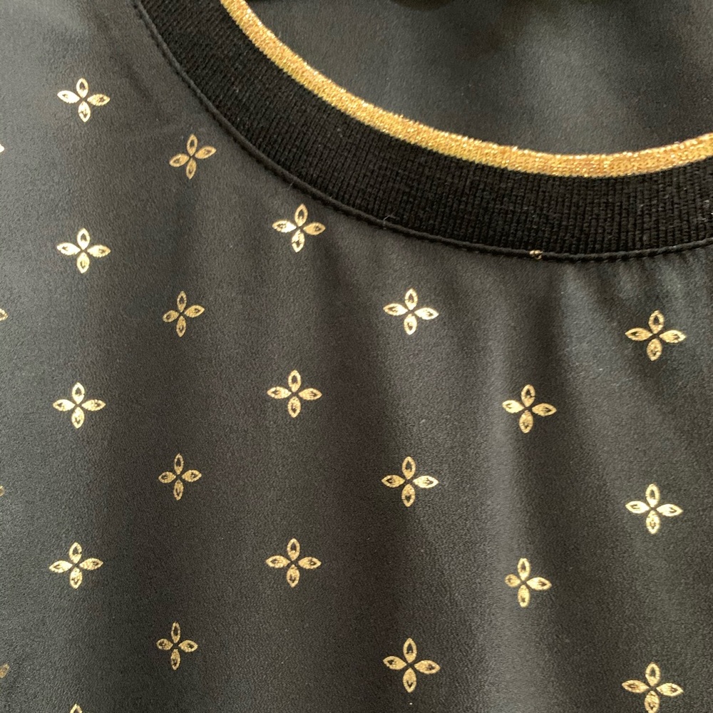 Black and Gold stamped and trimmed top